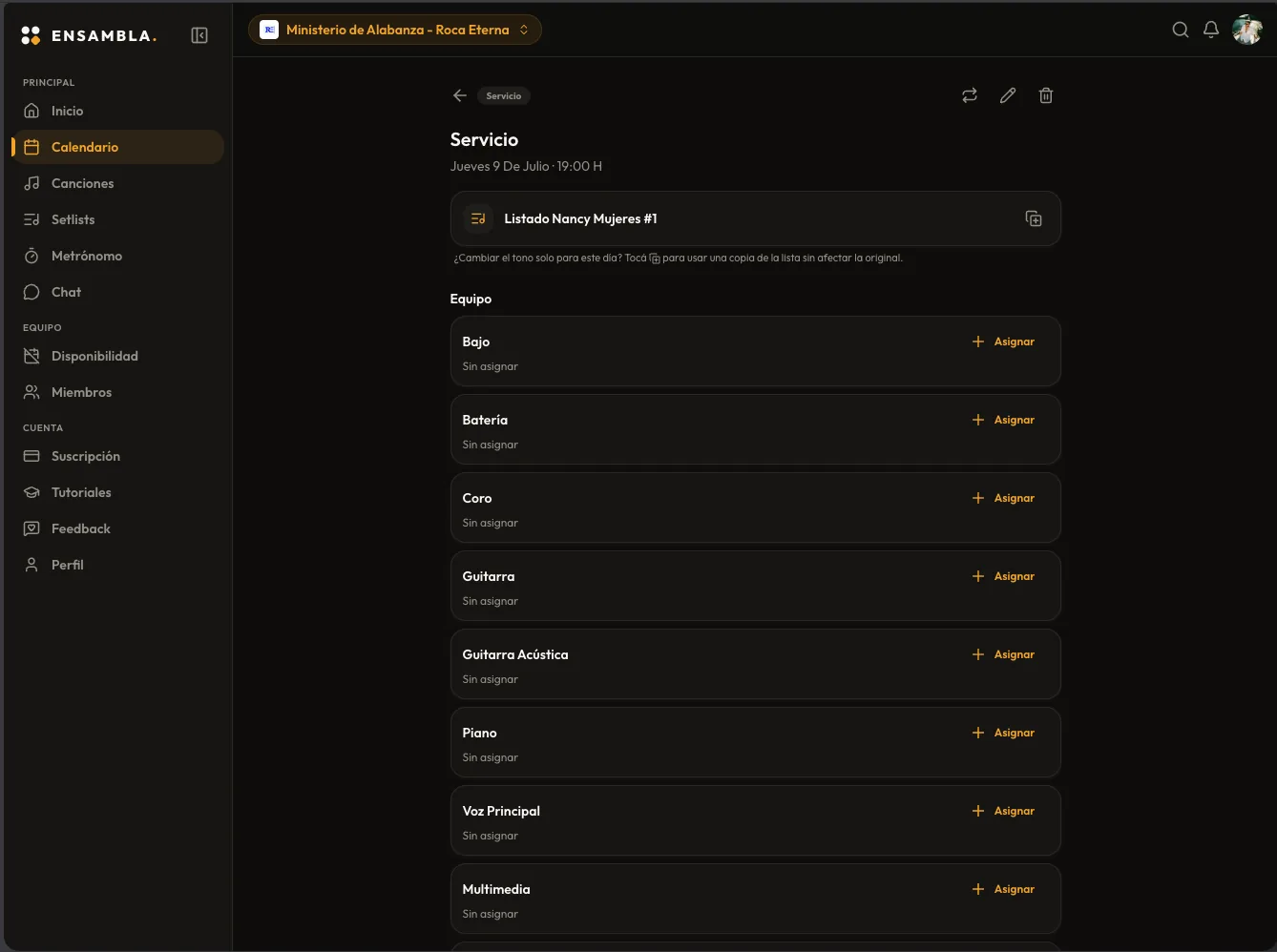 Instrumentos y músicos en ENSAMBLA